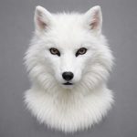 Realistic White Wolf Fursuit Head